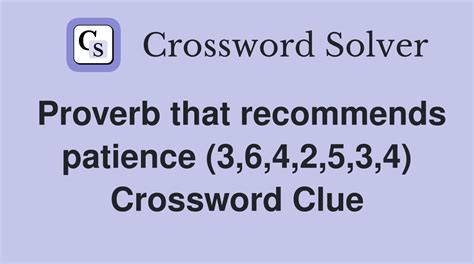 patience crossword clue|More.